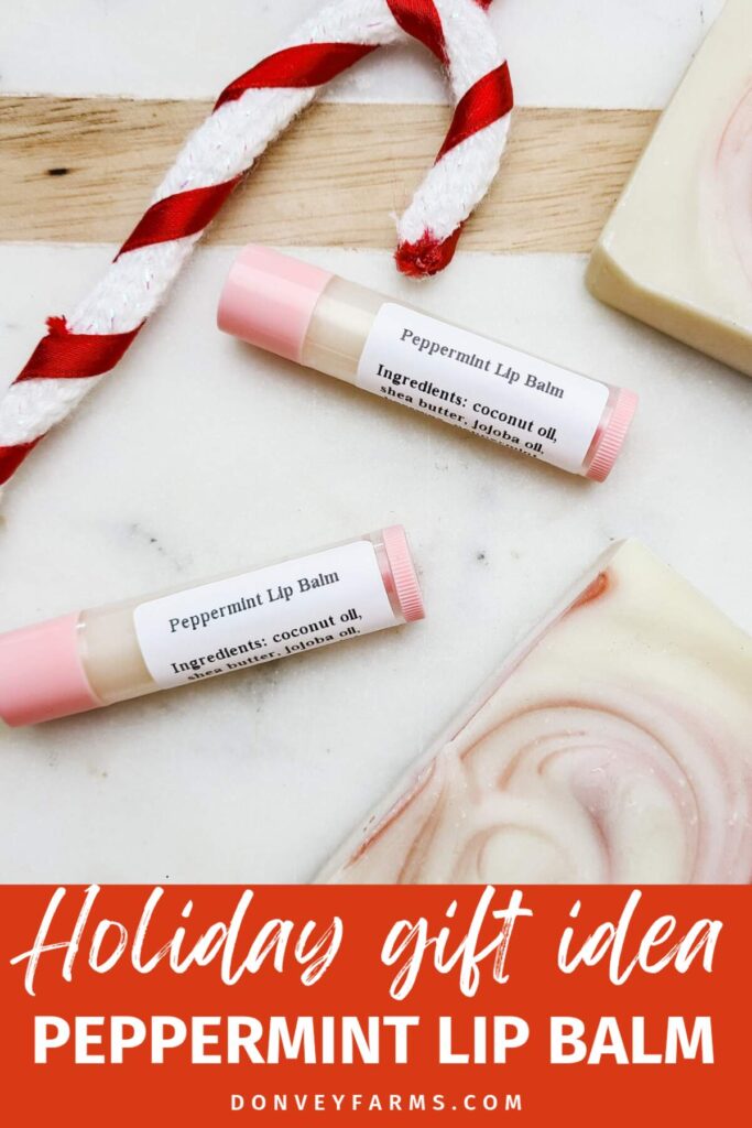 pinterest photo for peppermint lip balm recipe.