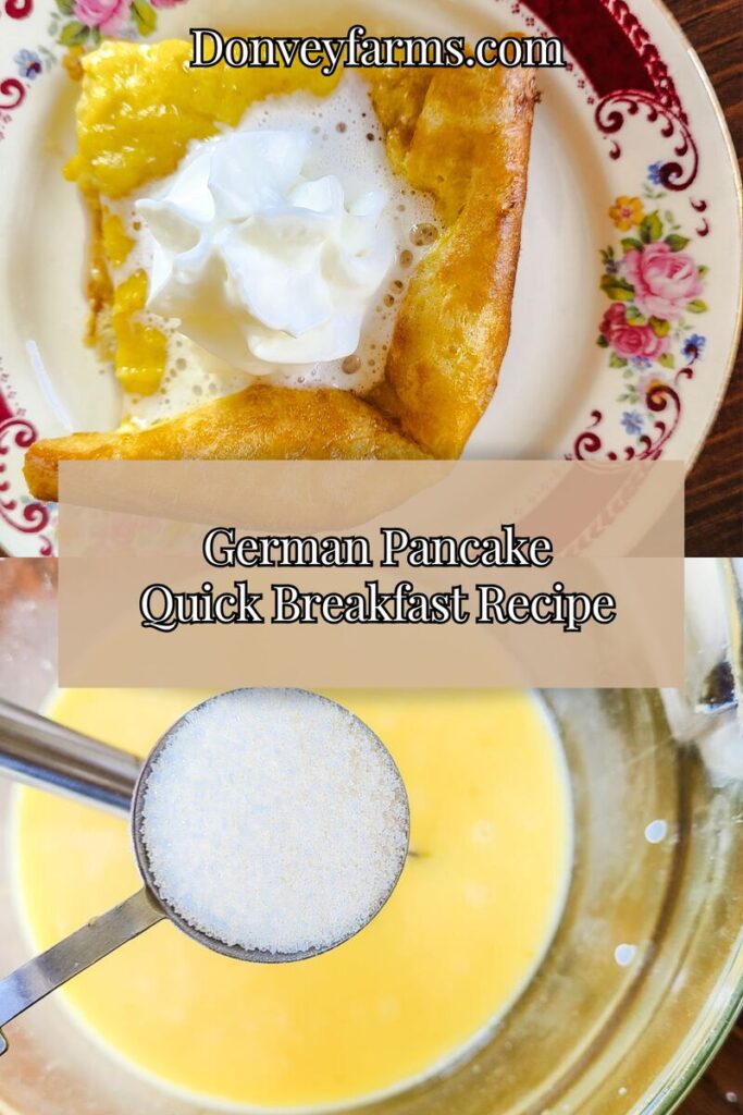 Pinterest image for How To Make A German Pancake (Dutch Baby Pancakes)