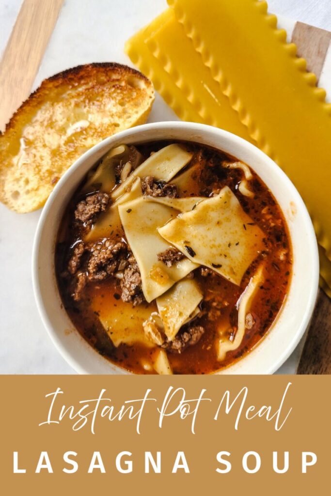 pinterest image for the best lasagna soup recipe 